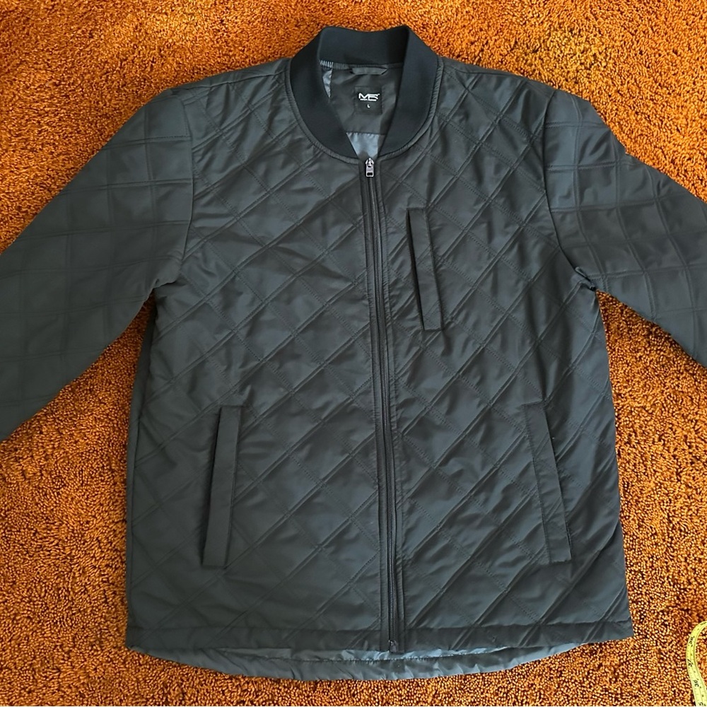 Men's Quilted Black Bomber Jacket